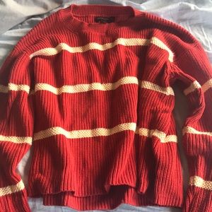 Orange and white stripe sweater